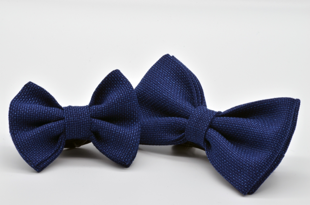 Dark Blue Mesh Butterfly Bow Tie Set : 1