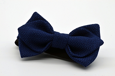 Dark Blue Mesh Diamond Point Boy’s Bow Tie