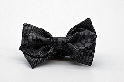 Bird’s Eye Charcoal Grey Diamond Point Boy’s Bow Tie