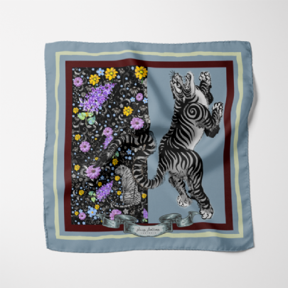 Japanese Tiger Silk Pocket Square