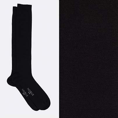 Μακριές κάλτσες έως το γόνατο από καθαρό μετάξι μουριάς - Μαύρο