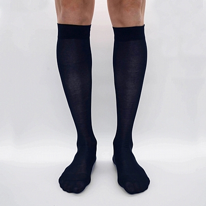Λεπτές μακριές κάλτσες έως το γόνατο - Μπλε σκούρο