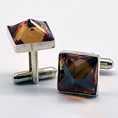 Square Cuff Links with Zircon Sambayon : 2