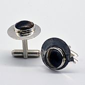 Round Cuff Links with Picasso Jasper : 2