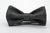 Black and White Prince de Galles Butterfly Bow Tie : 1