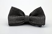 Black and White Pied de Poule Butterfly Bow Tie : 1