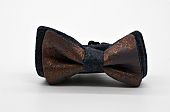Grey Blue with Grey and Light Brown Paisley Double Butterfly Boy’s Bow Tie : 1