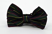 Dark Green Dark Blue Striped Diamond Point Boy’s Bow Tie : 1