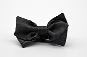 Bird’s Eye Charcoal Grey Diamond Point Boy’s Bow Tie : 1