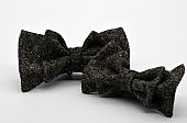 Brown Olive Tweed Double Butterfly Bow Tie Set : 1