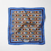 Knossos Mosaic Blue Pocket Square : 1