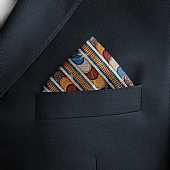 Knossos Mosaic Blue Pocket Square : 4