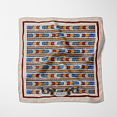 Knossos Mosaic Beige Pocket Square : 1