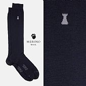 Μακριές κάλτσες έως το γόνατο από μαλλί Merino, μονόχρωμες. : 1